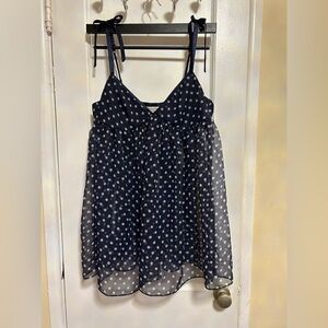 Victoria’s Secret sheer navy polka dot babydoll